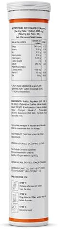 Pure Nutrition Vitamin C and Zinc 40 Effervescent Tablets (20 X 2) Orange Flavour 1000Mg Amla Extract Supports Skin Immunity and Daily Wellness For Men and Women