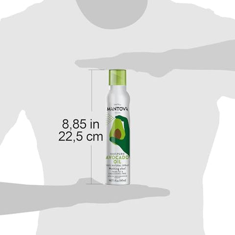 Mantova Avocado Oil, 100% Pure Cooking Oil Spray, perfect for healthy Keto snacks, baking, grilling, seasoning, or cooking, our oil dispenser bottle lets you spray, drip, or stream with no waste, 5 oz