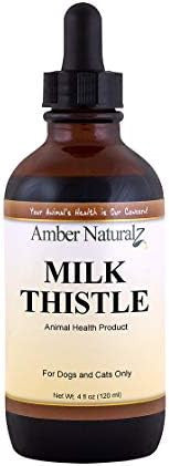 Amber Naturalz Milk Thistle Herbal Supplement For Dogs And Cats Milk Thistle Herbal Supplement For Liver Health And Support 4 Fluid Ounce Glass Bottle Manufactured In The Usa