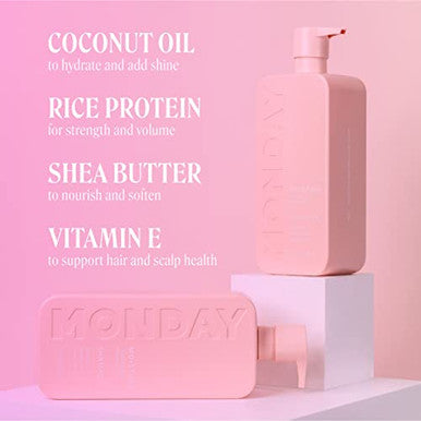 Monday Haircare Monday Moisture Shampoo + Conditioner Set 30Oz Each For Dry Coarse Stressed Hair With Coconut Oil Rice Protein Shea Butter Vitamin E 100% Recyclable