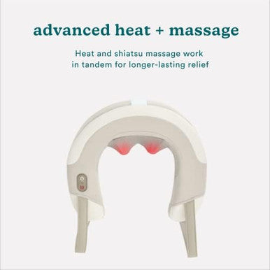 Homedics Shiatsu Rechargeable Neck Massager With Heat, Deep-Kneading Shiatsu Massage, Comfort-Flex Handles, Integrated Controls, Cordless, Relaxes Muscle Tension, Releases Sore Muscles