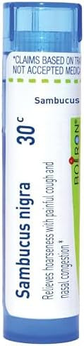 Boiron Sambucus Nigra 30C Homeopathic Medicine For Hoarseness With Painful Cough & Nasal Congestion 80 Pellets