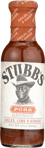 Stubb's Pork Marinade Sauce, Chiles, Lime & Ginger, Gluten Free, Kosher, 12 Ounces (Pack Of 6)