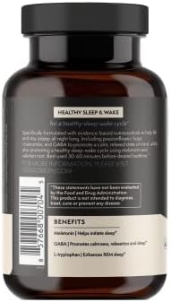 Terra Origin Healthy Sleep & Wake Natural Sleep Aid Supplement For Adults Restful And Awake Refreshed Gaba Ltryptophan Melatonin Chamomile Valerian Passionflower 60 Capsules
