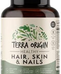 Terra Origin Healthy Hair Skin And Nails Supplement Collagen Biotin Horsetail & Bcomplex Supports Hair Strength Skin Elasticity & Nail Growth Vitamins For Women And Men 60 Capsules