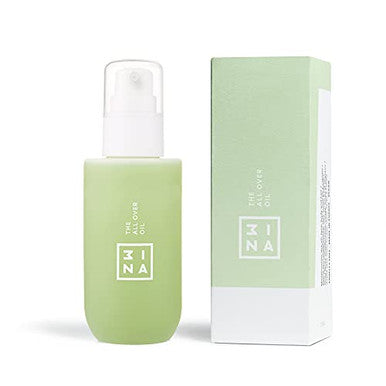 3Ina Makeup - Vegan - Cruelty - The All Over Oil - Hydrating Oil For Body Hair & Face - Light-Weight Texture - Soft & Moisturized Feeling - Nourishing Almond Oil Antioxidant Green-Tea Vitamin-E
