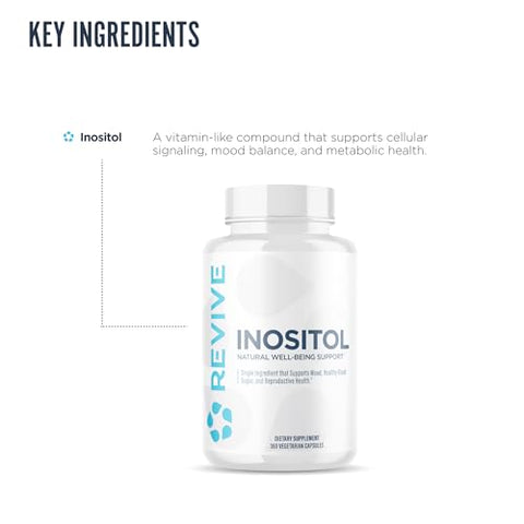 Revive MD Inositol Supplement for Men and Women Mood Support Hormonal Balance Healthy Blood Sugar and Reproductive Health VeganFriendly GlutenFree 360 Vegetarian Capsules