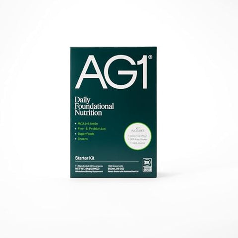 Ag1 Athletic Greens 7Day Starter Kit " Allinone Greens Powder With Multivitamin Probiotics Superfoods " Includes 7 Travel Packs Bpa Shaker & Habitbuilding Journal