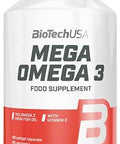 BioTechUSA Mega Omega 3, Nutritional Supplement in softgel Capsules, 70% EPA and DHA Omega-3 Fatty Acid Content, 180 Capsules