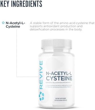 Revive Md Nac Supplement For Men & Women - N-Acetyl Cysteine Supports Respiratory Cardiovascular & Cellular Health - Antioxidant & Immune Support - 120 Capsules