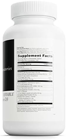 Davinci Labs Immunodmg Chewable With Elderberry And Vitamin D3 Dietary Supplement To Support Cell And Immune Health With Vitamin C D3 E Black Elderberry Dmg And More 120 Chewable Tablets