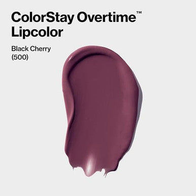 Revlon Liquid Lipstick With Clear Lip Gloss Colorstay Overtime Lipcolor Dual Ended With Vitamin E 500 Limitless Black Cherry 0.07 Fl Oz