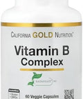 California Gold Nutrition Vitamin B Complex Thiamin B1 Riboflavin B2 Niacin B3 Pyridoxine B6 Biotin B7 Pantothenic Acid B5 And Pro Folate B9 Gluten Non Gmo 60 Veggie Capsules