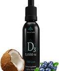 Buried Treasure Balance Health D3 2000 Iu 2 Fl Oz 120 Doses Blueberry Flavor Liquid Vitamin D Drops W Mct Oil For Faster Absorption Non Gmo Vegetarian Safe