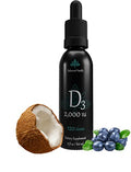 Balance Health D3 2000 IU 2 Fl Oz 120 Doses Blueberry Flavor Liquid Vitamin D Drops w MCT Oil for Faster Absorption Non GMO Vegetarian Safe