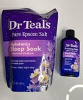 Dr. Teal'S Sleep Bath Epsom Salt & Foaming Bath With Melatonin & Essential Oils2 Piece Travel Set 11Oz. Bag Of Bath Salts & 3Oz Bottle Of Foam Bath (Melatonin)