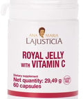 Ana Maria Lajusticia Royal Jelly With Vitamin C 60 Capsules Dairy And Gluten . Vegetarian Friendly. Perfect To Promote Vascular Health.
