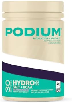 Podium Nutrition Instantized Bcaa Powder Hydro And Salt 30 Servings Electrolytes Hydration Recovery (Blue Razz Slushie)