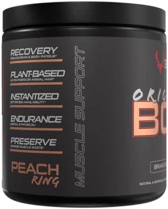 Bucked Up Original Bcaa 2:1:1 Branched Chain Essential Amino Acids - Supplement Powder - 100% Pure 2:1:1 Instantized Formula Pre/Post Workout 30 Servings (Peach Ring Flavor)