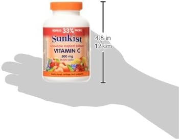 Sunkist Chewable Vitamin C Tablet, Tropical Breeze, 500mg