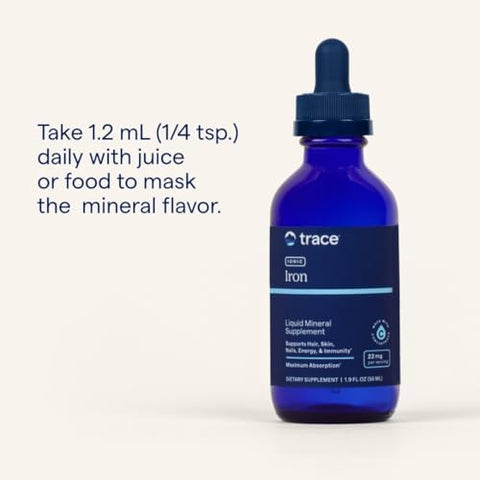 Trace Minerals Ionic Iron 22 mg Dietary Supplement to Support Immune System Health and Energy Liquid Ionic Trace Mineral Supplement with Ferrous Sulfate 1.9 fl oz (About 46 Servings)