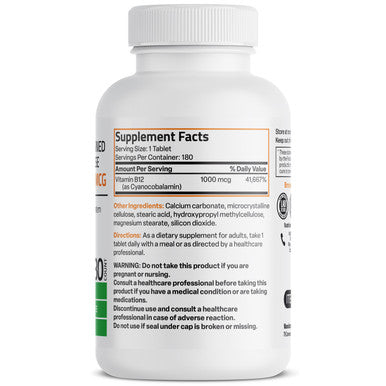 Bronson Vitamin B12 Sustained Release Non GMO 1,000 mcg 180 Count