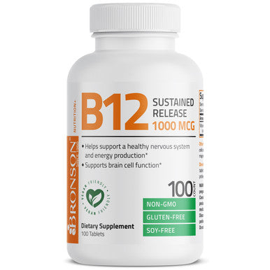 Bronson Vitamin B12 Sustained Release Non-GMO - 1,000 mcg 100 Count