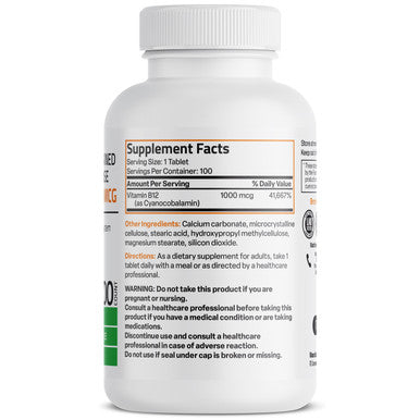 Bronson Vitamin B12 Sustained Release Non-GMO - 1,000 mcg 100 Count