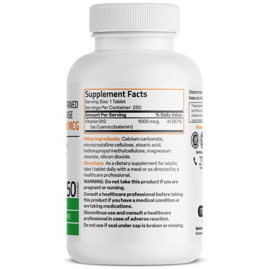 Bronson Vitamin B12 Sustained Release Non-GMO - 1,000 mcg 250 Count