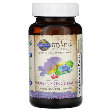 Garden of Life Multivitamin for Women mykind Organics Women's Once Daily Multi Tablets, Biotin, Fruit, 60 Count