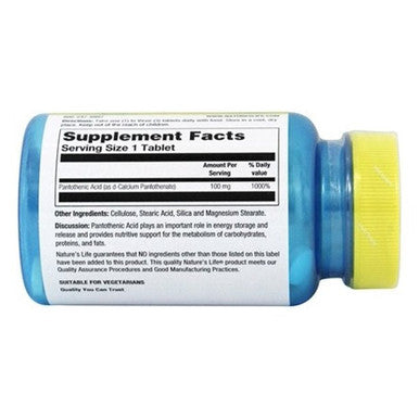 Nature's Life Pantothenic Acid 100 mg | 100 ct