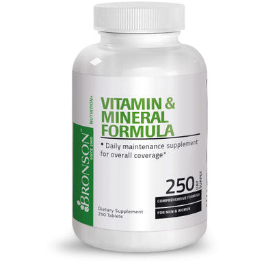 Bronson Once Daily Vitamin & Mineral Multivitamin Formula 250 Count