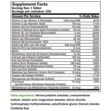 Bronson Once Daily Vitamin & Mineral Multivitamin Formula 250 Count