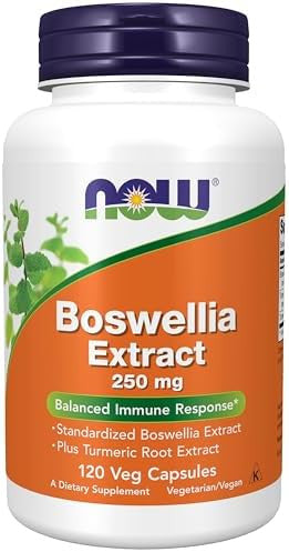 Now Foods Supplements Boswellia Extract 250 Mg Plus Turmeric Root Extract 120 Veg Capsules