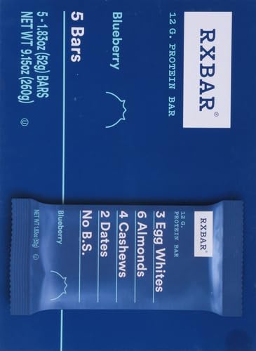 RXBAR Protein Bars, Protein Snack, Snack Bars, Blueberry, 9.1oz Box (5 Bars) (Pack of 2)