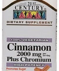 21St Century Cinnamon 2000 Mg Plus Chromium Veggie Capsules 120 Ea Pack Of 3