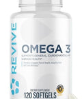 Revive Md Omega 3 Fish Oil Supplements For Men & Women - Omega 3 Softgels With Epa & Dha Fatty Acids For Healthy Skin & Joints Heart & Brain Support - Vegan-Friendly Gluten- - 120 Softgels