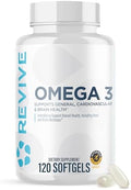 Revive Md Omega 3 Fish Oil Supplements For Men & Women - Omega 3 Softgels With Epa & Dha Fatty Acids For Healthy Skin & Joints Heart & Brain Support - Vegan-Friendly Gluten- - 120 Softgels