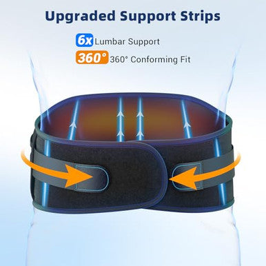 Comfytemp Cordless Heating Pad With Back Brace For Lower Back Fsa Eligible Hsa Portable Wireless Wearable Heated Rechargeable Lumbar Support Fathers Day Dad s 3 Heat 3 Timer 52""(No Massage)