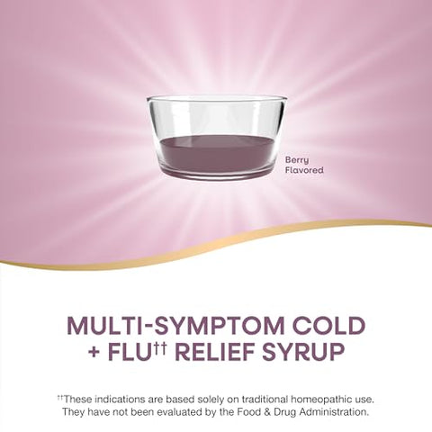 Nature'S Way Umcka Cold & Flu Relief Elderberry Syrup Non-Drowsy Homeopathic Cold And Flu Relief For Sore Throat Cough Congestion Fever Body Aches Berry Flavored 4 Fl Oz (Packaging May Vary)