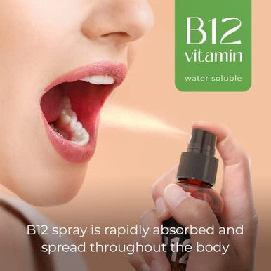 B12 Liquid Spray Vitamin B12 Drops for Energy and Nerve Function Support Brain Memory Mood Immune System with B12 Sublingual Vitamins Maximum Strength Vegan B12 Supplement 2 Fl Oz