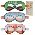 Bermifa Sleep Masks Silky Satin Eye Masks For SleepingEffective Light Blocking Blindfold For Men Women Cute Cat Paw Design With No-Pressure Elastic Strap 3 Packs