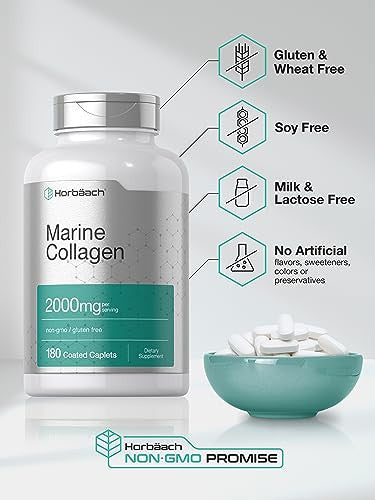 Horbaach Marine Collagen Peptides 180 Cap 2000Mg