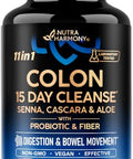 Nutraharmony Colon Cleanse - 15 Day Cleanse For Women & Men - Senna Cascara Garcinia Cambogia Probiotics & Fiber - Digestion & Detox - Debloating & Bowel Movement - Natural & Vegan - Made In Usa 30 Capsules