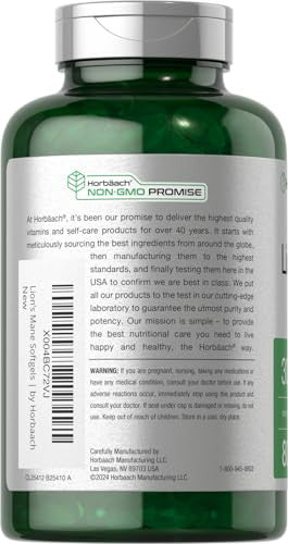 Horbaach Lions Mane Mushroom Supplement 80 Softgel