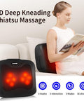 Masgre 2 In 1 Back Massager And Lumbar Support Pillow With Heat Shiatsu Massagers Deep Tissue Kneading Massage Pillows For Lower Back Leg Shoulder Pillow For Office Chair s For Mom Dad Women Men