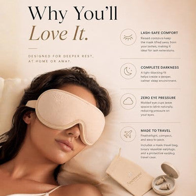 Anemone Contour Sleeping Mask For Women Softer Than Silk Eye Masks For Sleep Complete Blackout Zero Eye Pressure Fit Lightweight Eye Care Travel Essentials Included