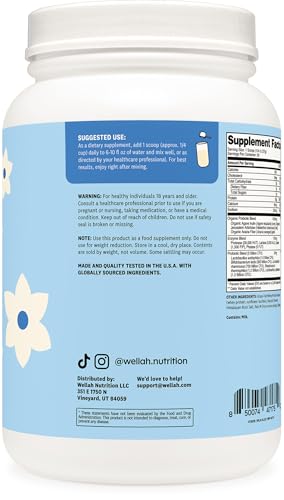 Wellah Grass-Fed Whey Protein Isolate Powder (Vanilla) 30 Servings - With Prebiotics Enzymes & Probiotics 20G Of Protein 100 Calories Naturally Sweetened