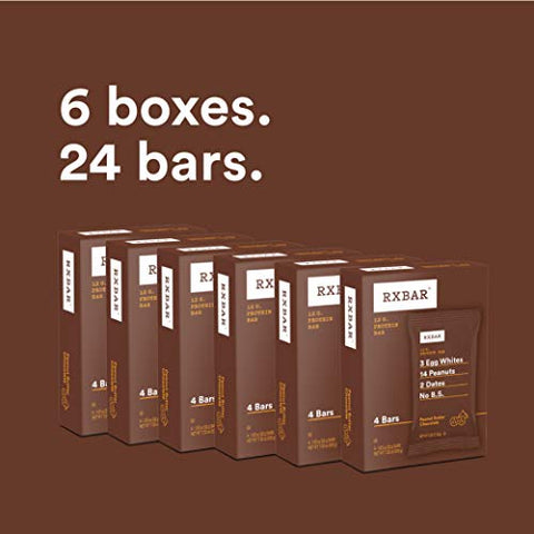RXBAR Whole Food Protein Bar, Peanut Butter Chocolate (6 Boxes, 24 Bars)