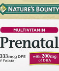 Nature's Bounty Prenatal Multivitamin Supports Baby'S Healthy Growth And Development With 200Mg Dha 60 Softgels